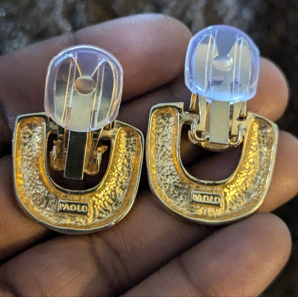 RARE‼️2PC💯GUCCI WEB DOOR-KNOCKER  CLIPS & NECKLACE BY PAOLO GUCCI - Picture 5 of 12